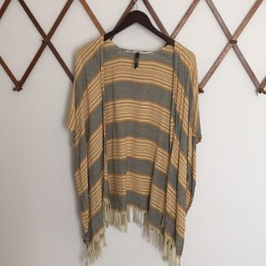 Striped Kimono - yellow & gray